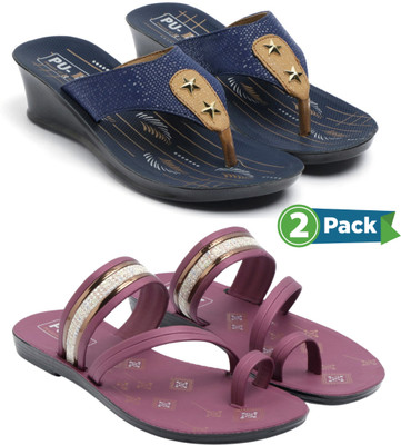 RRIDDERS Women Flip Flops(Multicolor , 8)