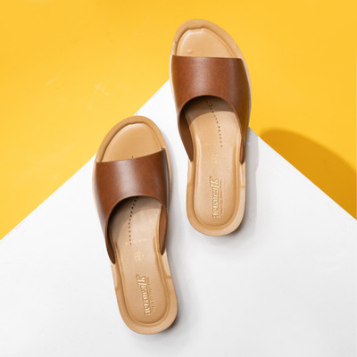 aerowalk Women Slippers(Tan , 5)