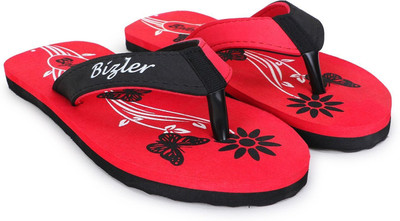 BIZLER Women Soft Ortho Slippers | Lightweight, Non-Slip & Stylish Daily Wear Flip Flops(Red , 5)