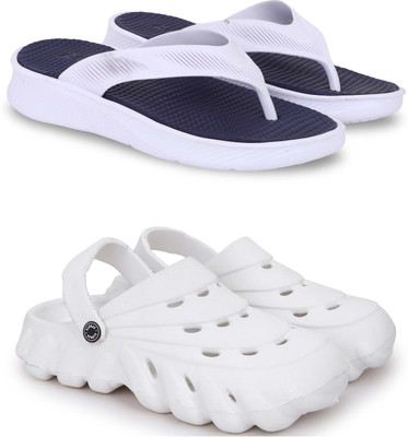 Kapani Fashion Men Slippers(Blue, White , 10)