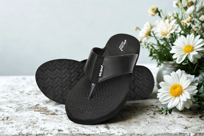 DR STTEP Men Soft Ortho Slippers for Men | Comfy Anti-Skid Flip Flops for Daily Use Slippers(Black , 9)