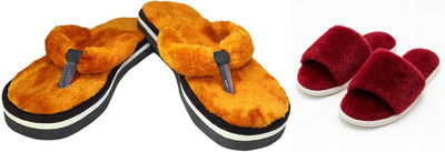 rexizone Women Flip Flops(Tan, Maroon , 6)