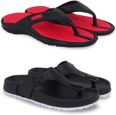 KAPYANSH Men Slippers(Red, Black , 6)