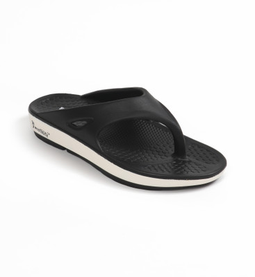 Smoothlite Men Premium EVA Dual Tone Slipper, Soft, Bathroom Chappal, Daily Flip Flops(Black, White , 7)