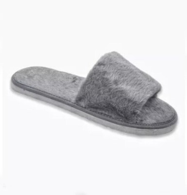 BOOMBEAUTY Women Slides(Grey , 7)