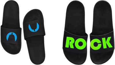 nvisan Men Slides(Blue, Green, Black , 6)