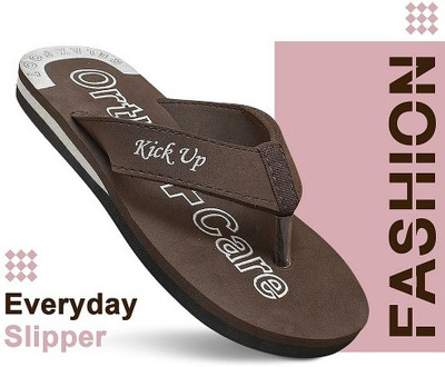 Kick up Men Ultralightweight|Premiun|Comfort|All Seasons,Ortho Slippers(Brown , 9)
