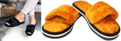 rexizone Women Flip Flops(Black, Tan , 7)