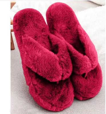 Sale YUG Women Flip Flops(Maroon , 7)