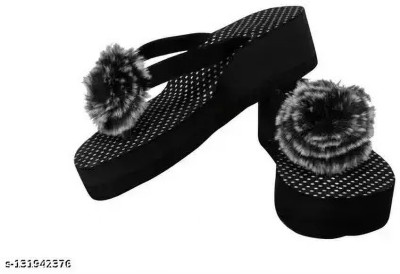 SUMISTI FASHION Women Slides(Black , 6)