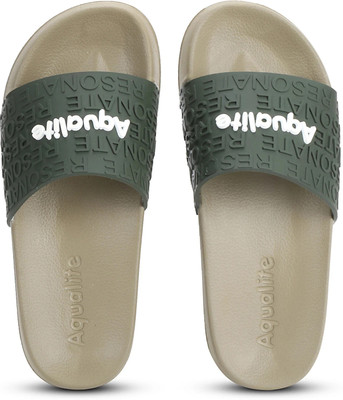 Aqualite Men Slides(Khaki, Olive , 6)