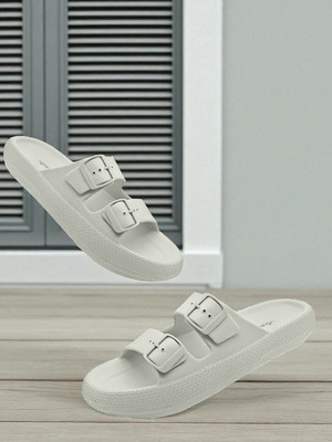 TRV Men EVA Ultralightweight Comfort All Season Slipper for Men Flip Flops Slides(White , 7)