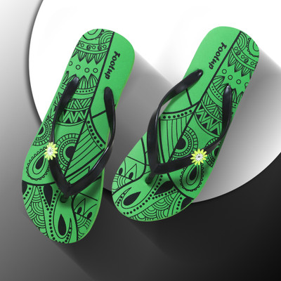 Footup Women Footup Women Flip Flop|Soft Comfortable|Breathable|Fashionable|Lightweight Slippers(Green , 6)
