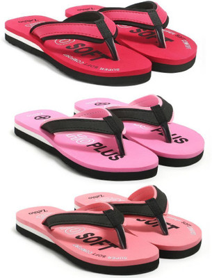 zebio Women Slippers(Red, Black, Pink, Black, Pink, Black , 5)