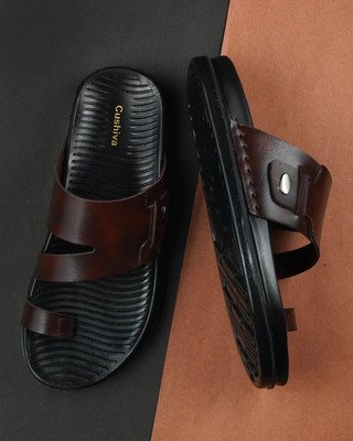 Cushiva Men Slippers(Brown , 8)