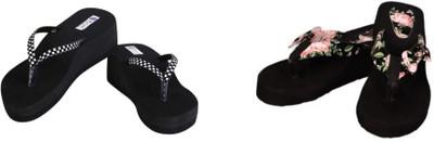 BOOMBEAUTY Women Flip Flops(Multicolor , 6)