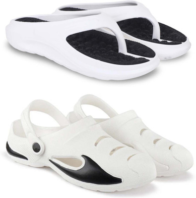 KAPYANSH Men Slippers(White, White , 8)