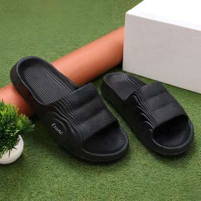 ERANC Men Slippers(Black , 7)