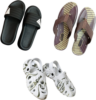 BLIBBERS Men Slippers(Black, Brown, White , 9)