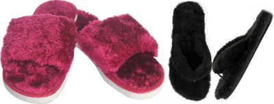rexizone Women Slides(Maroon, Black , 7)