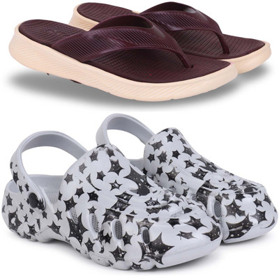 KAPYANSH Men Slippers(Maroon, Grey , 7)