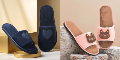 Y key Women Flip Flops(Navy, Pink , 6)