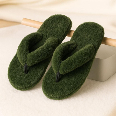 WOLVESDEN Women Flip Flops(Green , 8)
