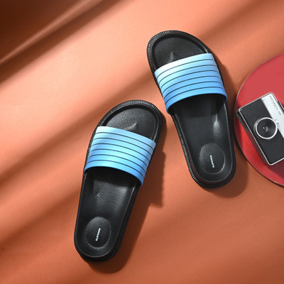 slipover Men Shadow Casual Comfort Trendy Stylish Slip-On Slipper, Flip Flops & Slides For Men-Blue/Black (Size-7) Slides(Blue, Black , 7)