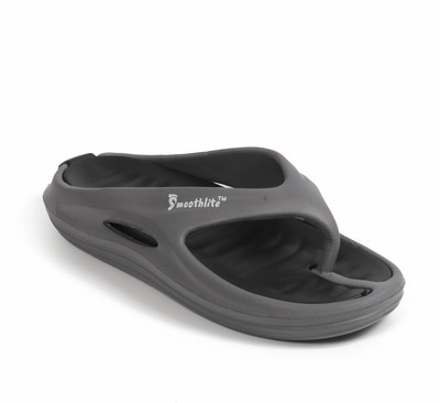 Smoothlite Men Slippers(Grey, Black , 9)