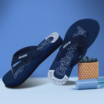 Baoji Women Ortho+Relief Women's Orthopedic Comfort Slippers |for Pain Relief Flip-Flops Slippers(Navy , 7)