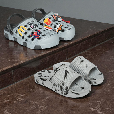 Acorn Men Slides(Grey, Olive , 9)