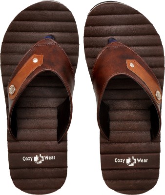 Cozy Wear Men Flip Flops(Brown , 6)