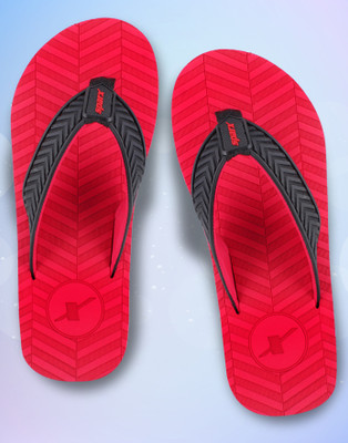 Sparx Men Flip Flops(Red, Black , 8)