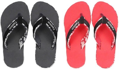 fashion25 Women Flip Flops(Red , 7)