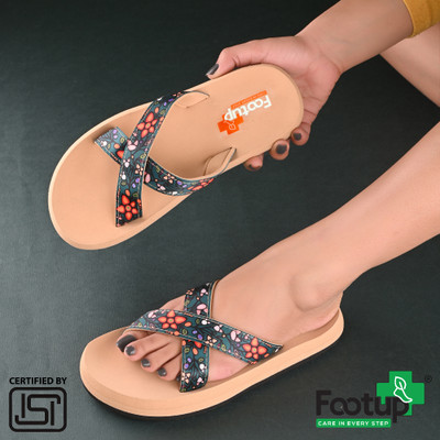 Footup Women Super Soft|Orthopedic|Comfortable|Lightweight|Diabetic Flip Flops(Beige , 4)