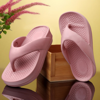 Deals4you Women Flip Flops(Pink , 5)