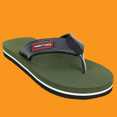 TREATTOES Men Men Ortho Care Diabetic Orthopaedic Comfort Dr Slippers Flipflops for Boy Flip Flops(Green , 9)