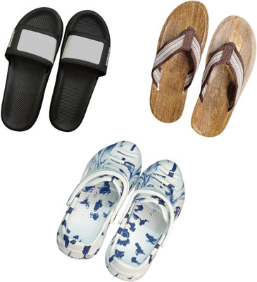 BLIBBERS Men Slippers(Black, Brown, White , 9)