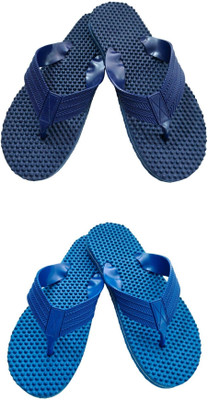 BreeZy Men Slippers(Blue, Black , 8)
