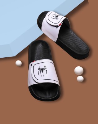 Foot Print Men Slides(White , 9)