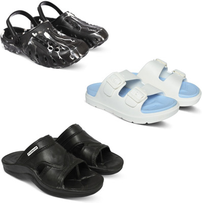 Acorn Men Slides(Black, Blue, Black , 9)
