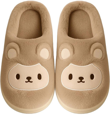 NAT Women Women Soft Warm Fluffy Indoor (XL Size) Slippers Flip Flops(Beige , 8)