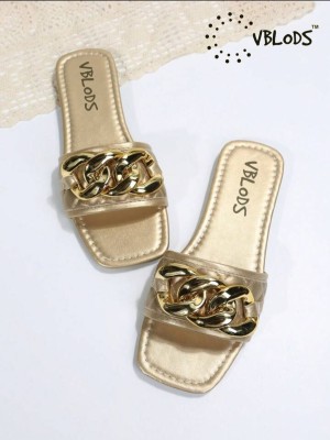 vblods Women Slides(Gold , 7)