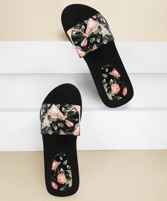 SHIPEE Women Slides(Black , 4)