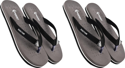 DASHNY Women Flip Flops(Purple, Grey , 7)