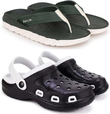Kapani Fashion Men Slippers(Green, Black , 7)