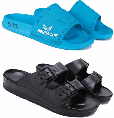 BERSACHE Men Slides(Blue , 10)