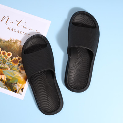 Glitchez Men Slides(Black , 9)
