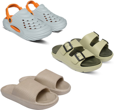 Acorn Men Slides(Grey, Beige, Beige , 9)