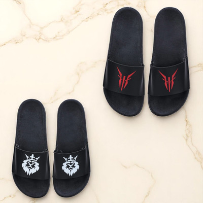 Digicros Men Slides(Red, White , 9)